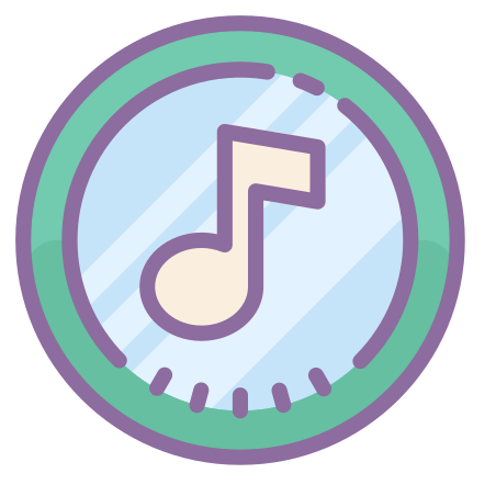 Music Icon In Cute Color Style Music Icon In Cute Color Style