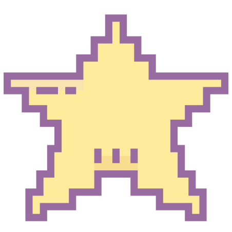 Pixel Star icon in Cute Color Style