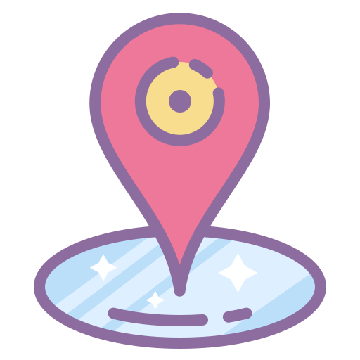 Place Marker Icon In Cute Color Style