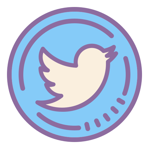 キュートカラー スタイルでの Twitter 丸型 のアイコン