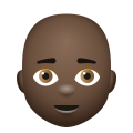 Bald Man Dark Skin Tone icon