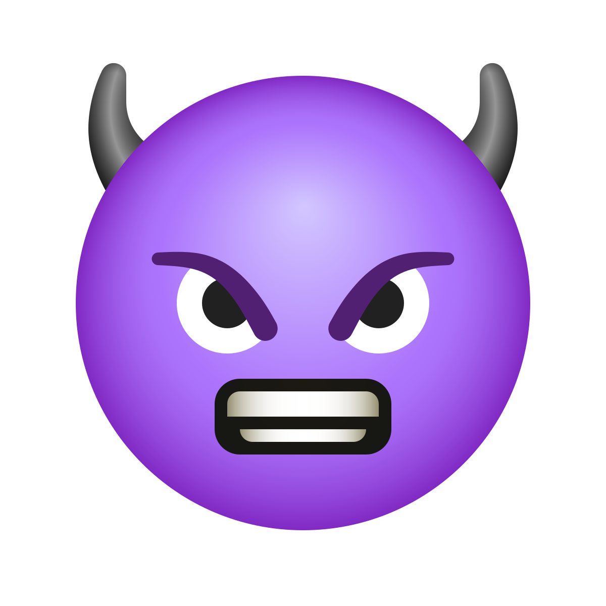 emoji style angry face with horns icon