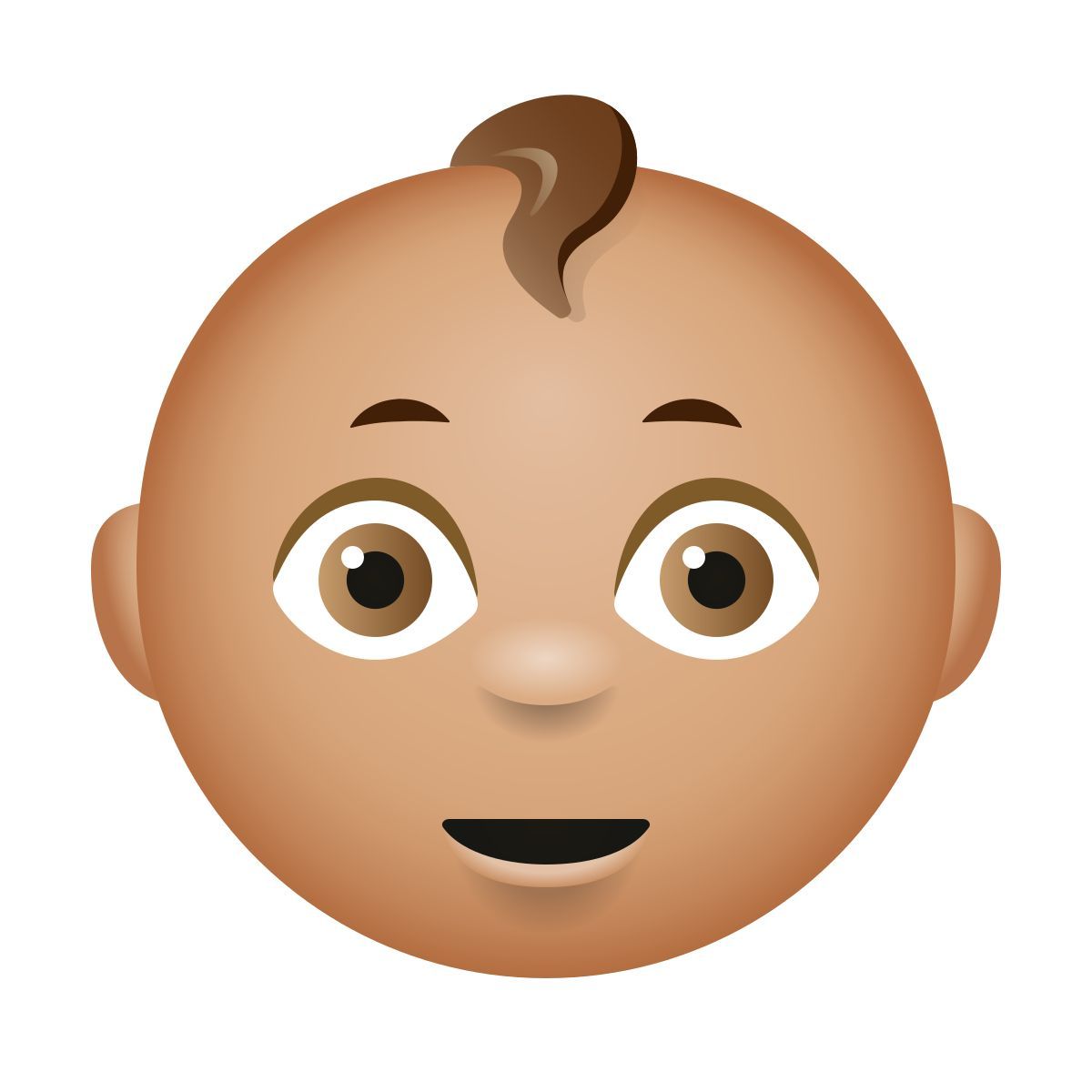 emoji style 아기 중간 피부색 icon