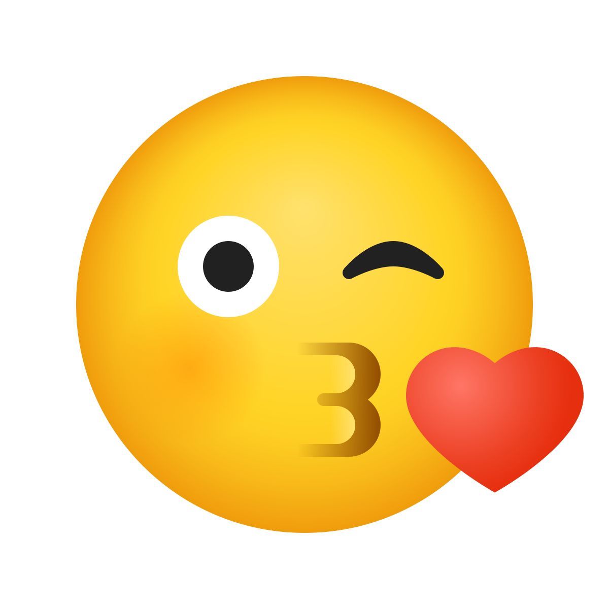 emoji style face blowing a kiss icon
