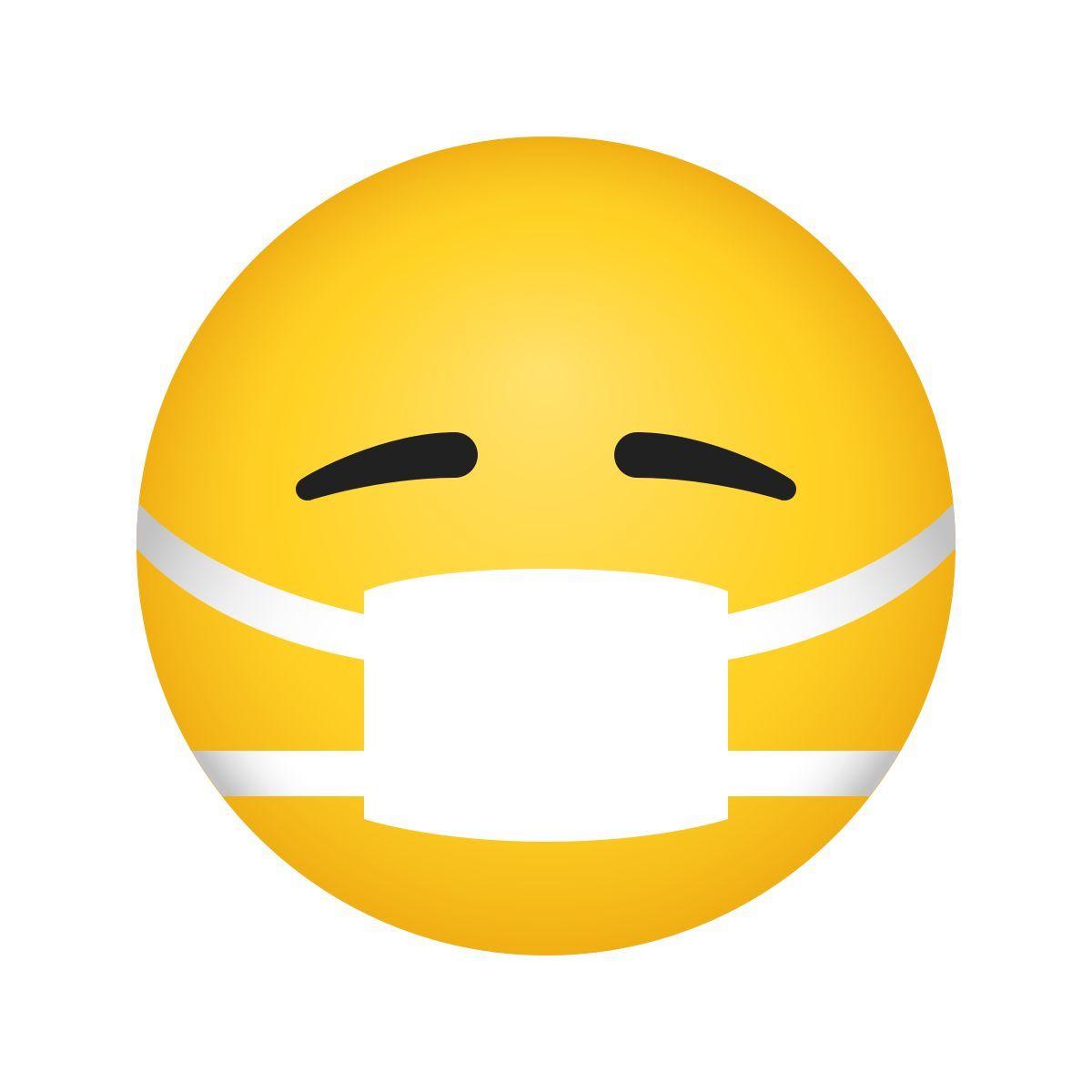 emoji style 戴医用口罩的脸 icon