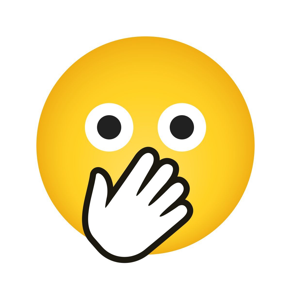 emoji style emoji de cara con los ojos abiertos y la mano sobre la boca icon