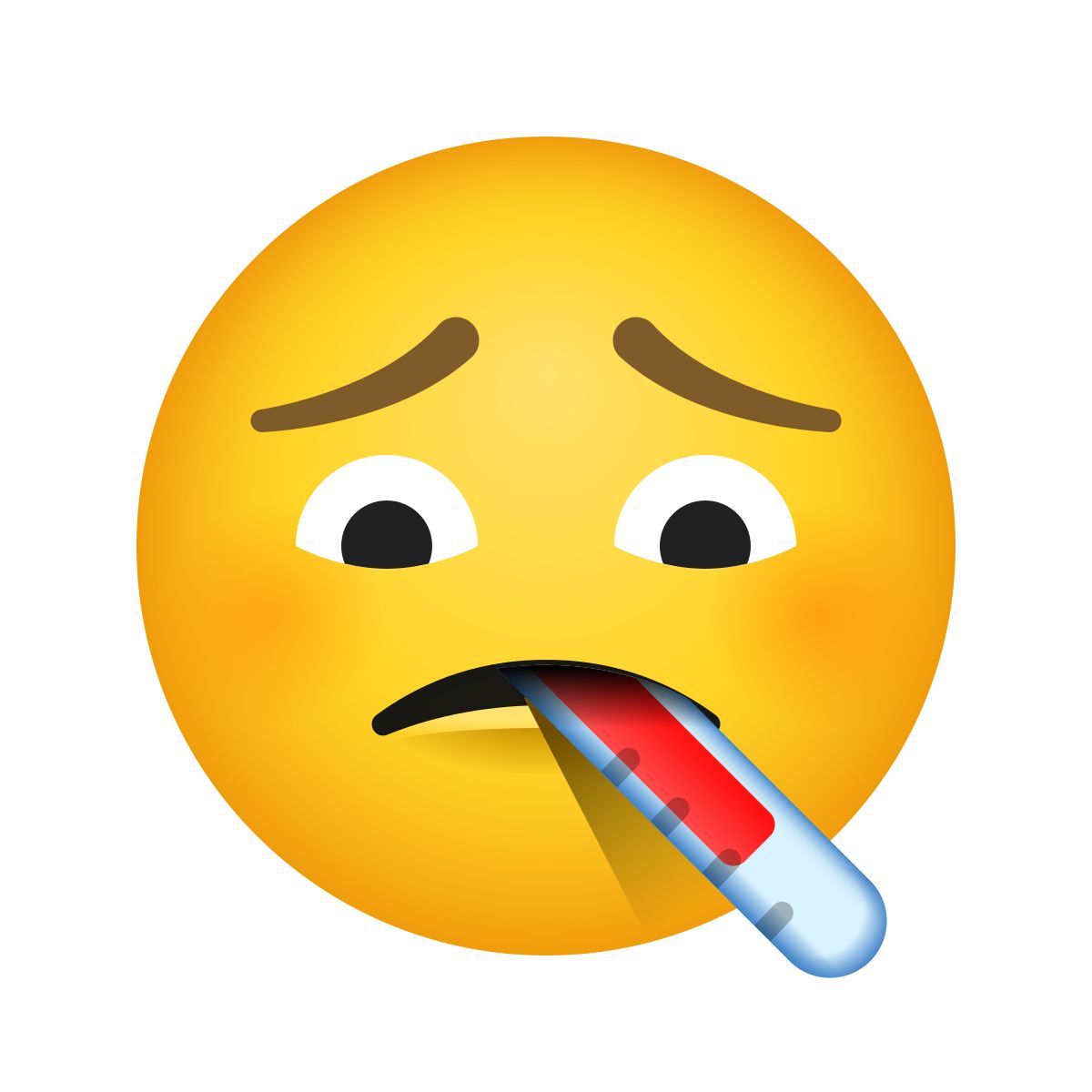 emoji style visage avec thermomètre icon
