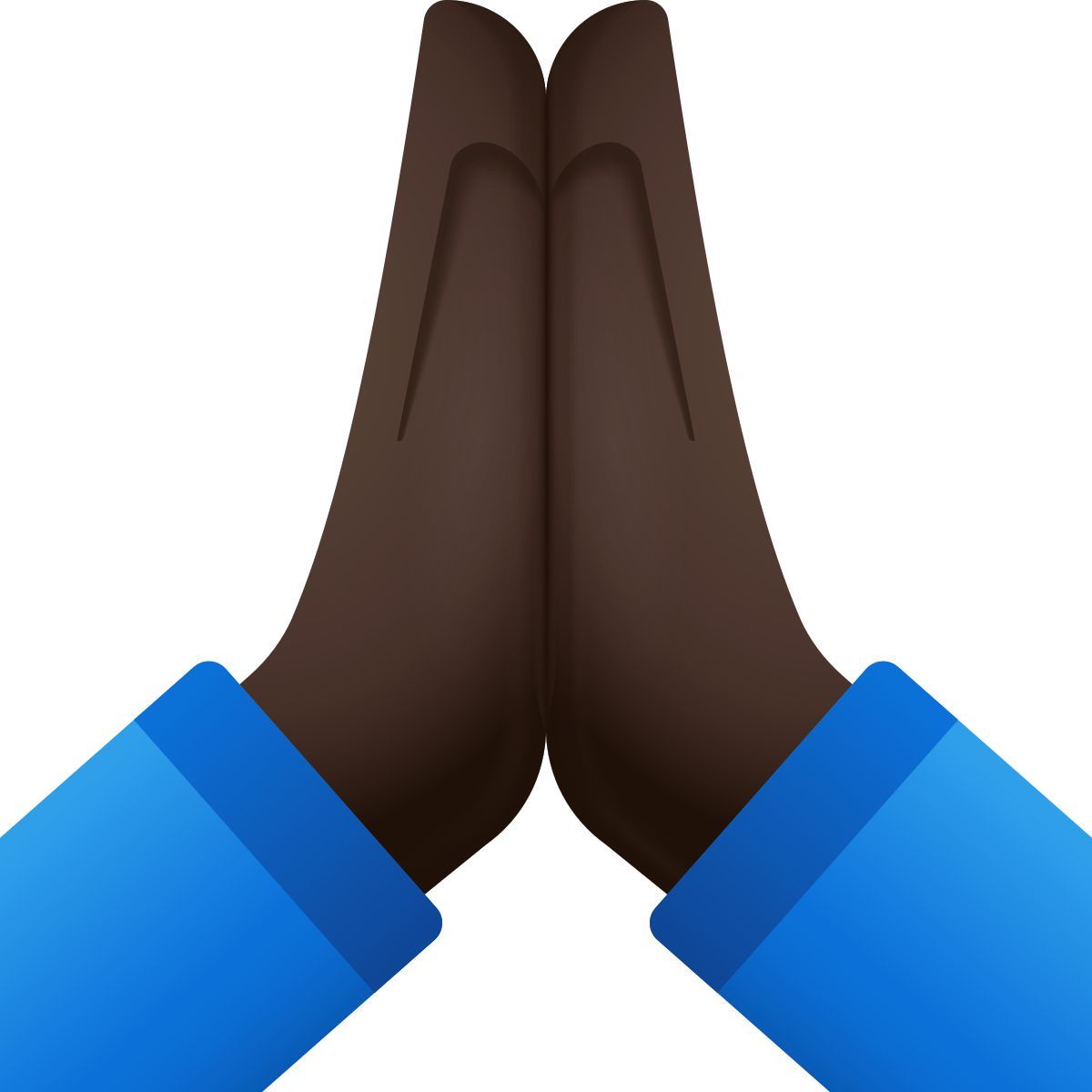 emoji style gefaltete hände dunkler hautton icon