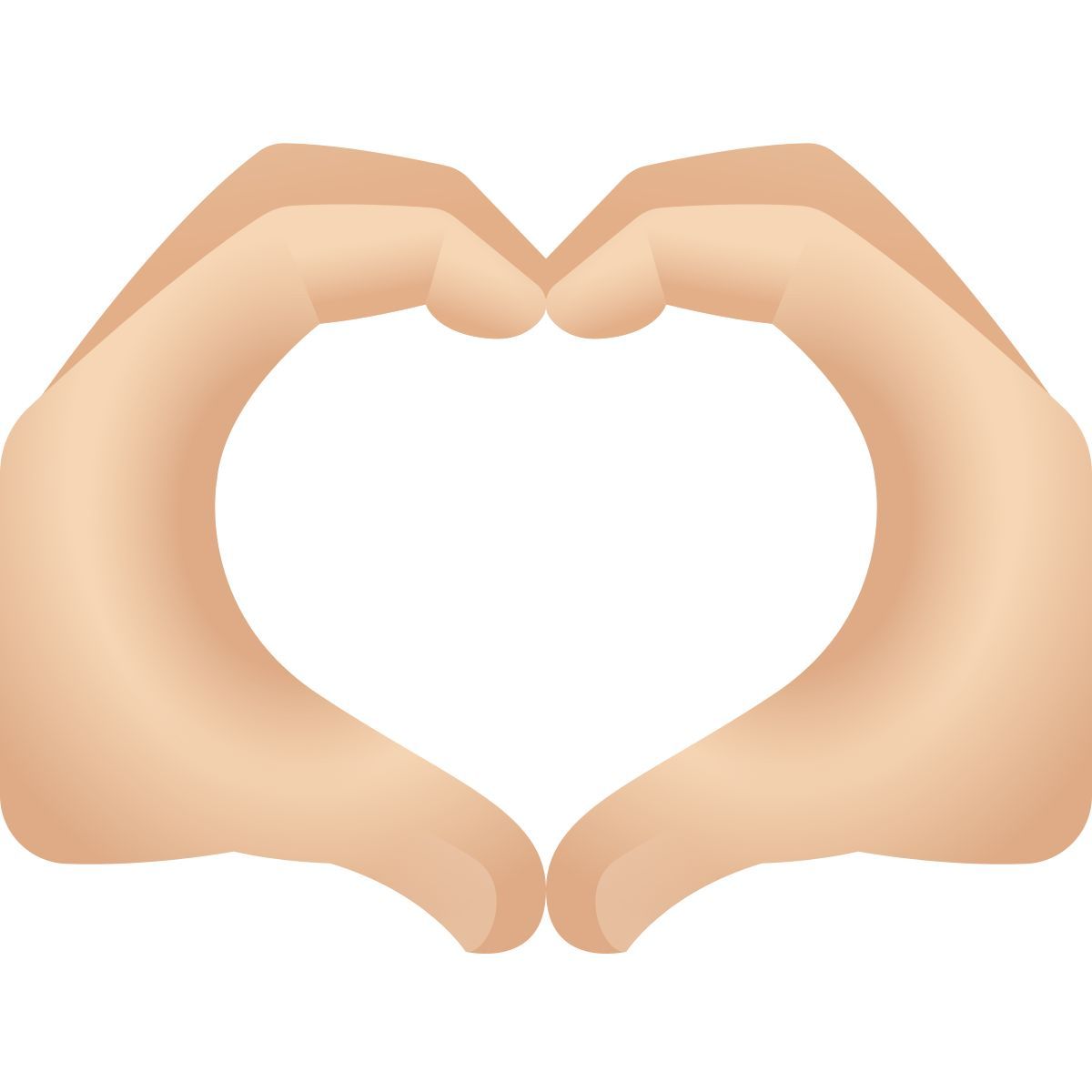 emoji style cuore mani carnagione chiara emoji icon