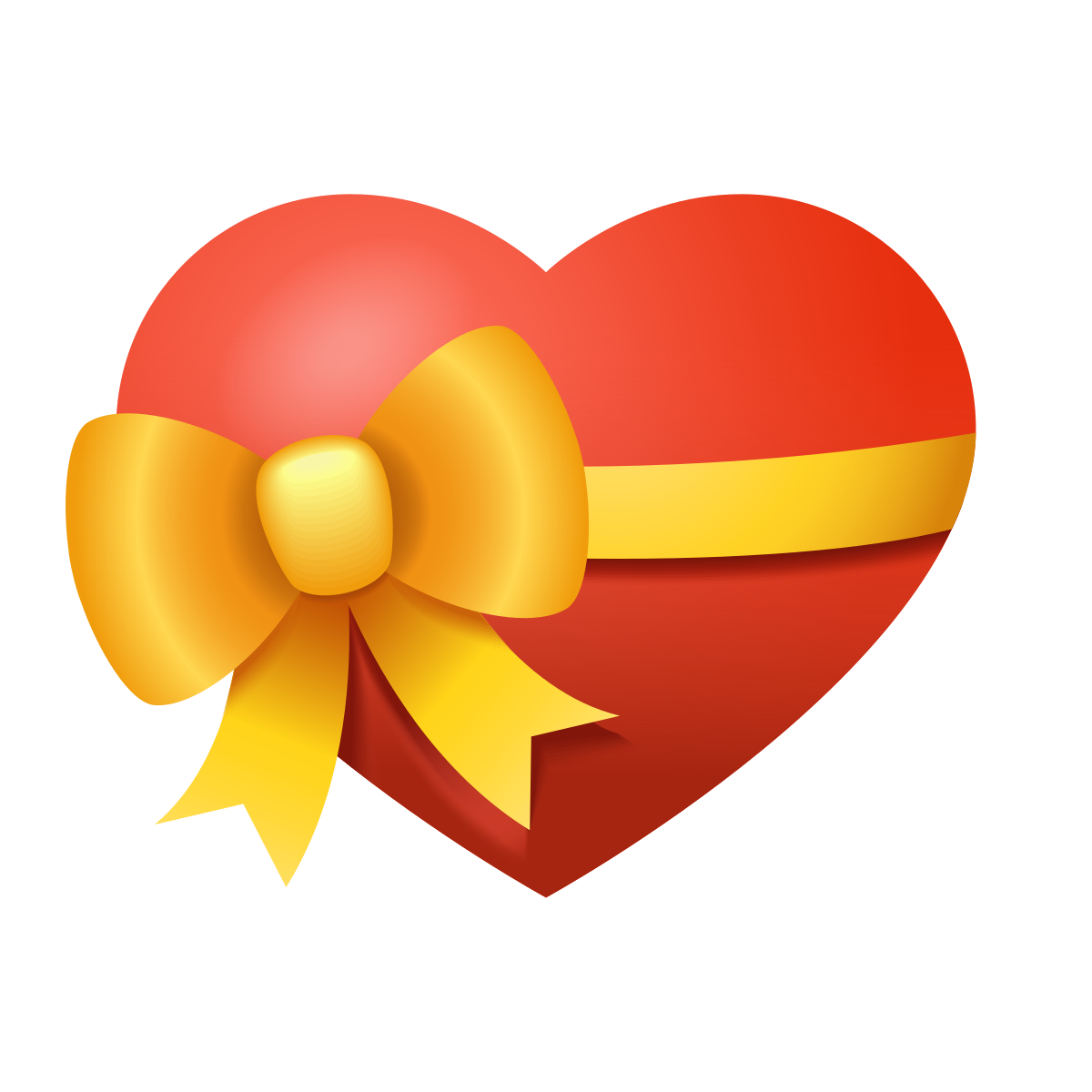 emoji style heart with ribbon icon