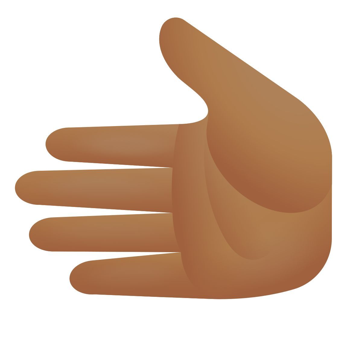 emoji style emoji mit der linken hand und einem mitteldunklen hautton icon