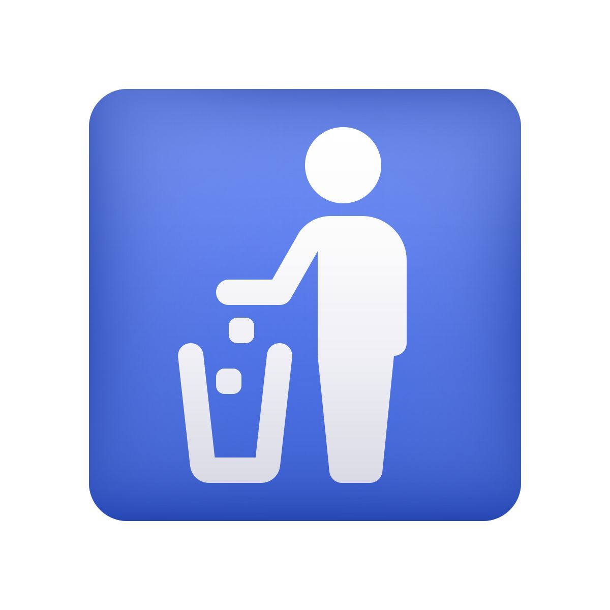 emoji style signe de déchets dans la poubelle emoji icon