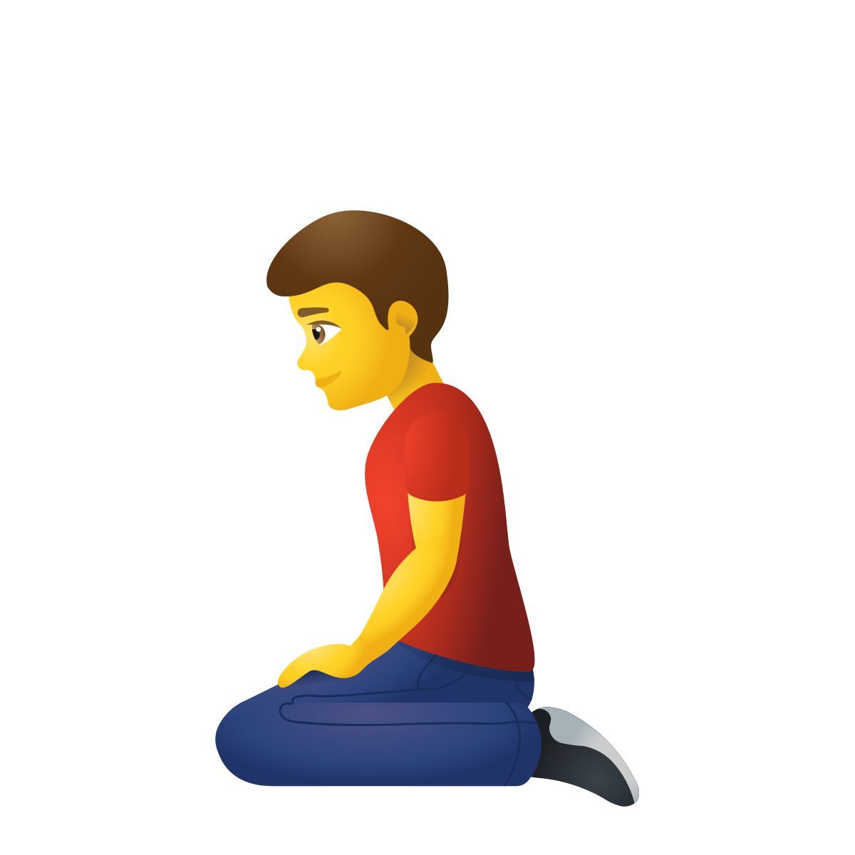 emoji style uomo inginocchiato icon