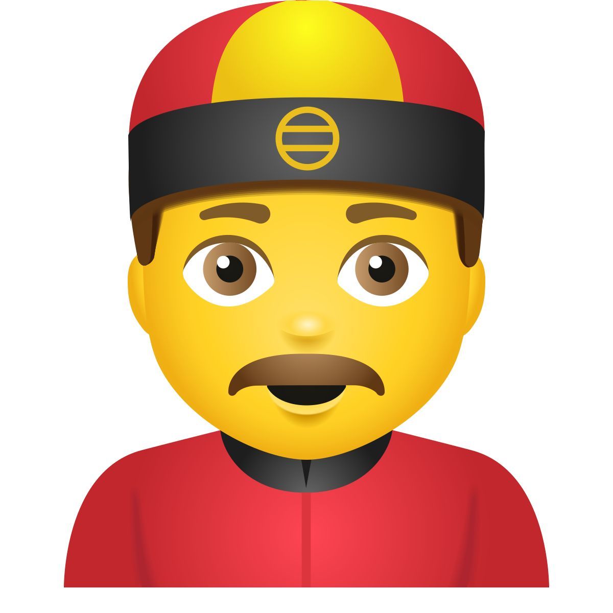 emoji style mann mit chinesischer mütze icon