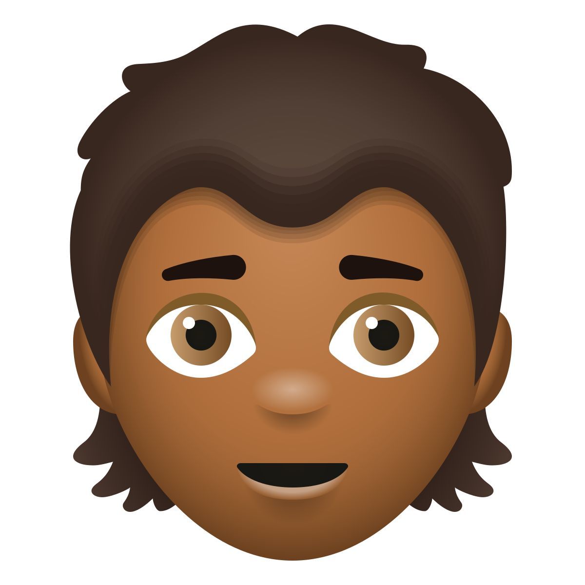 emoji style neutral person medium dark skin tone icon
