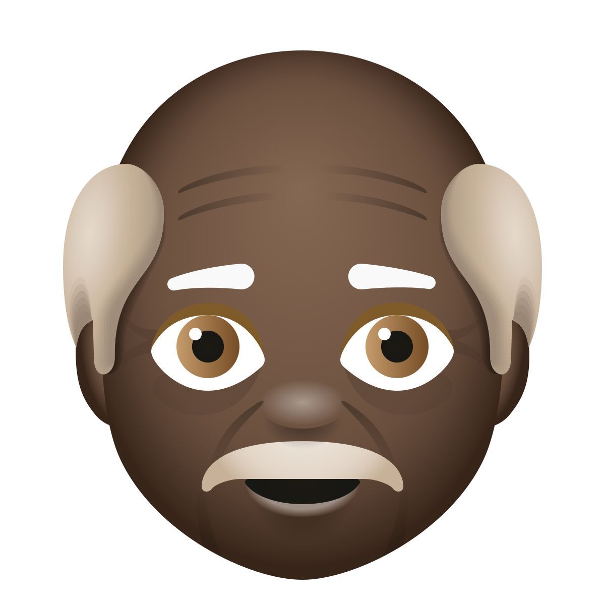emoji style 老人深色肤色 icon