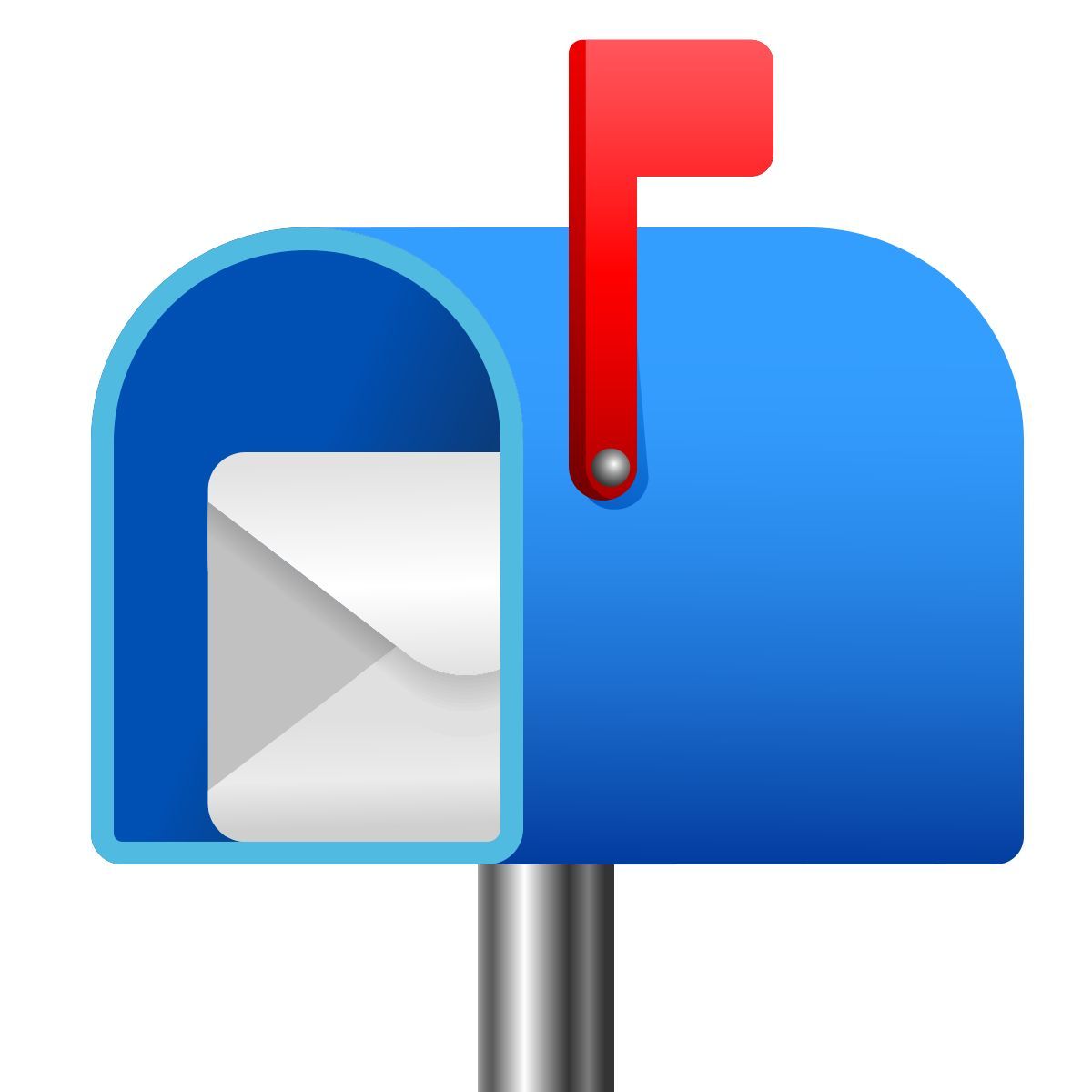 emoji style boîte aux lettres ouverte avec drapeau levé icon