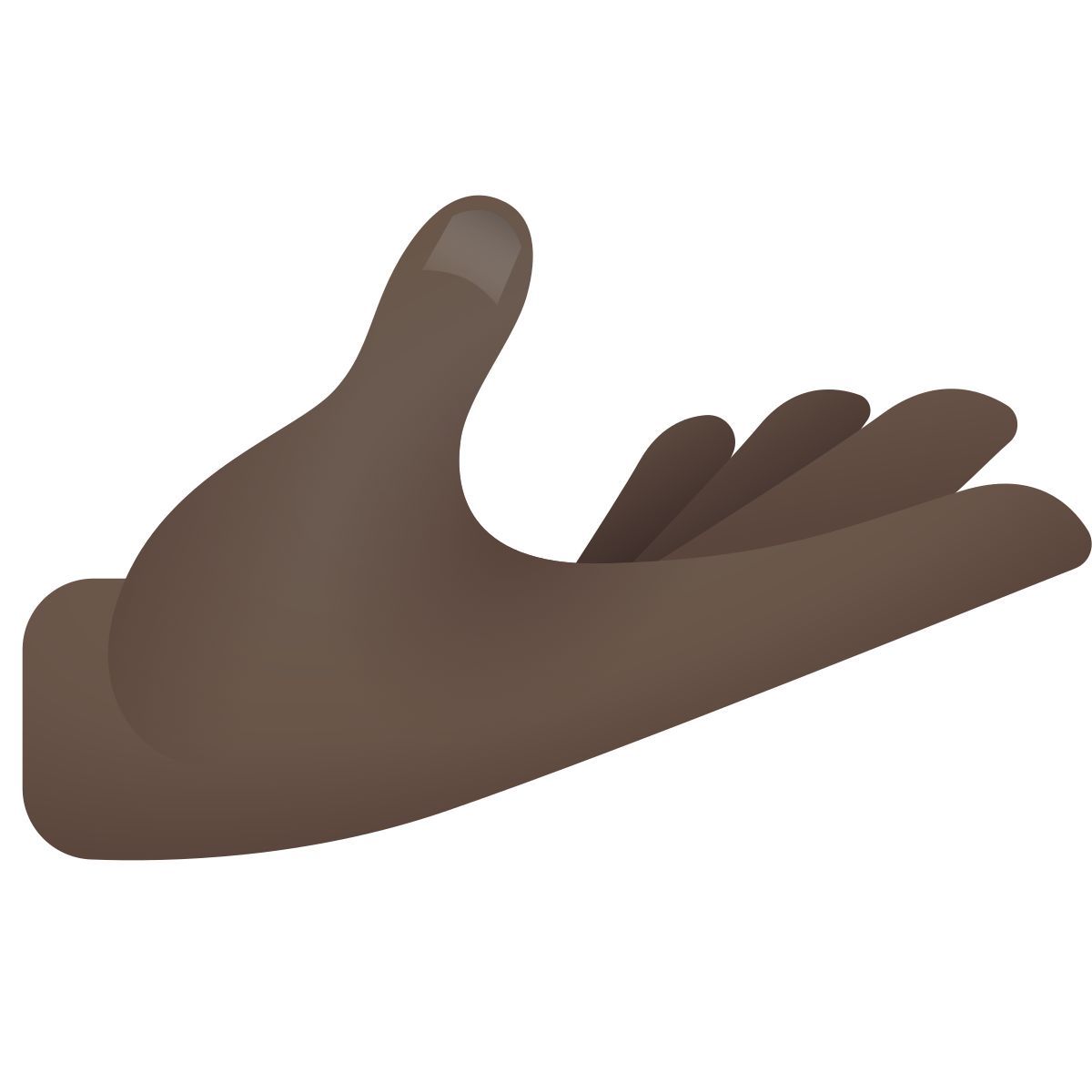 emoji style emoji de tono de piel oscuro con la palma hacia arriba icon