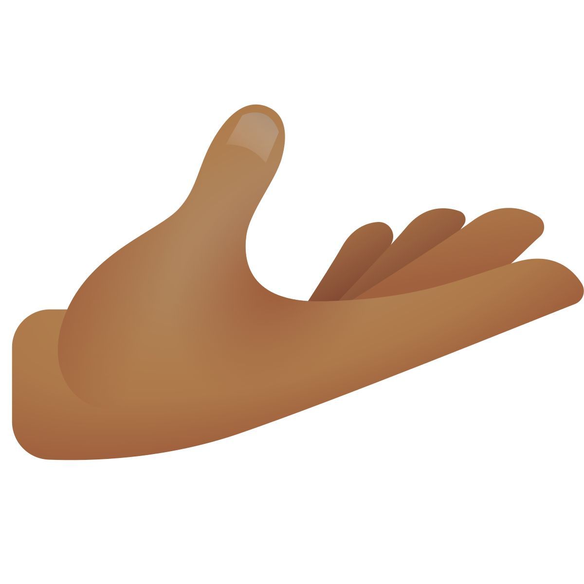 emoji style palm up hand medium dark skin tone icon