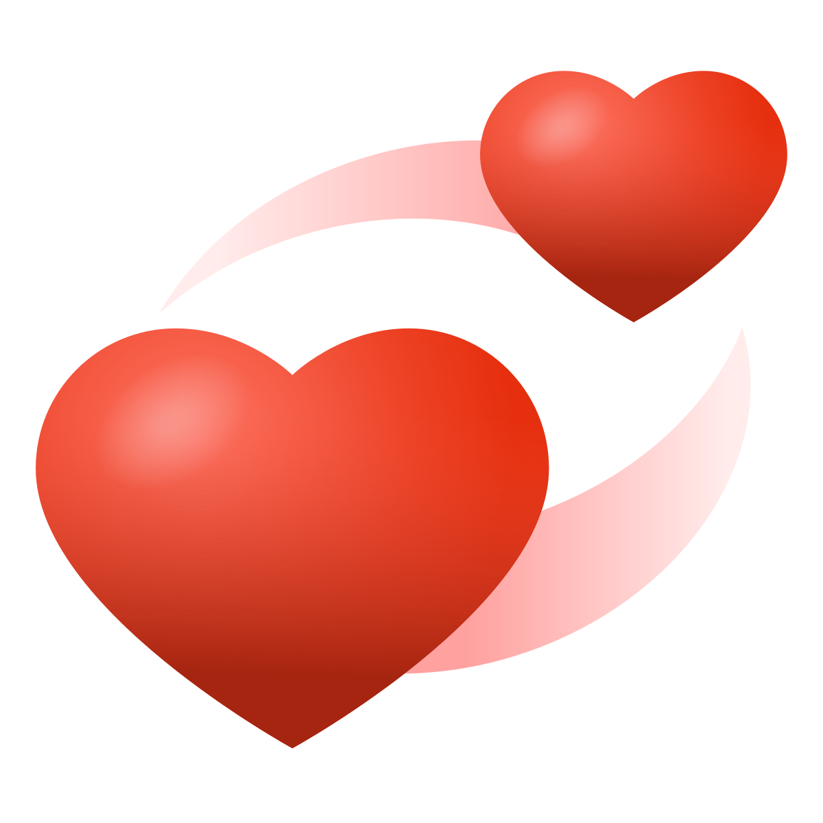 emoji style revolving hearts icon