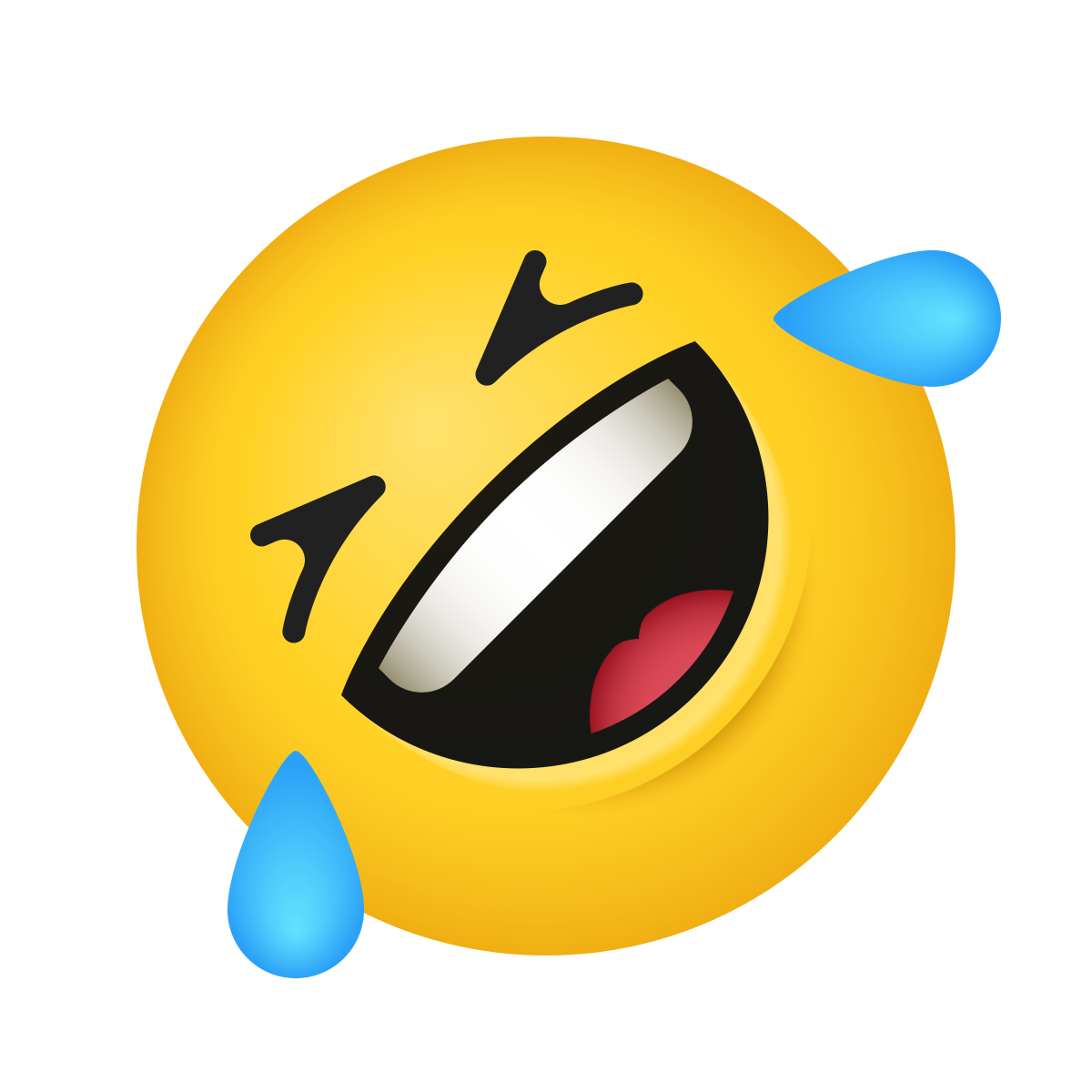 emoji style rolling on the floor laughing icon