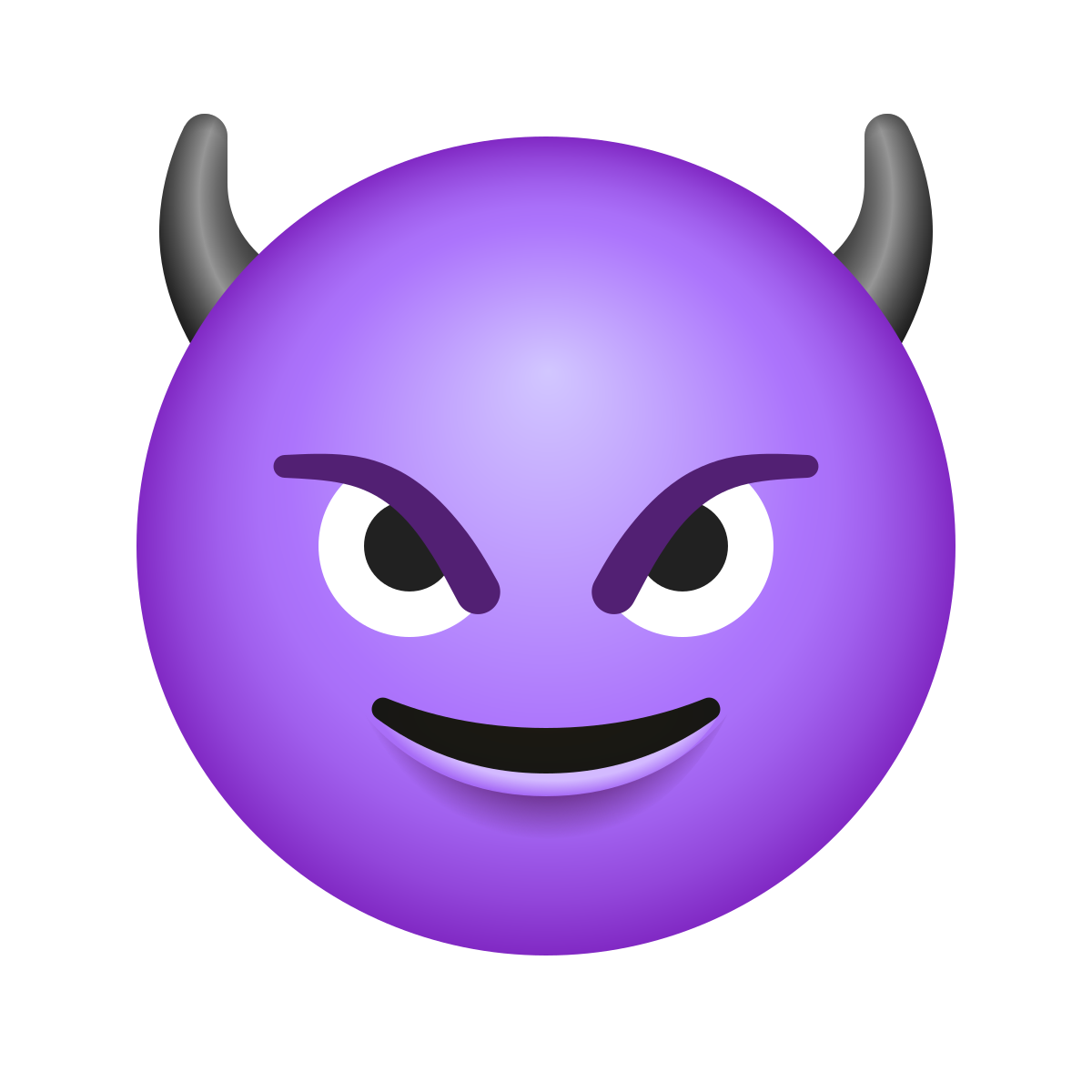 emoji style smiling face with horns icon