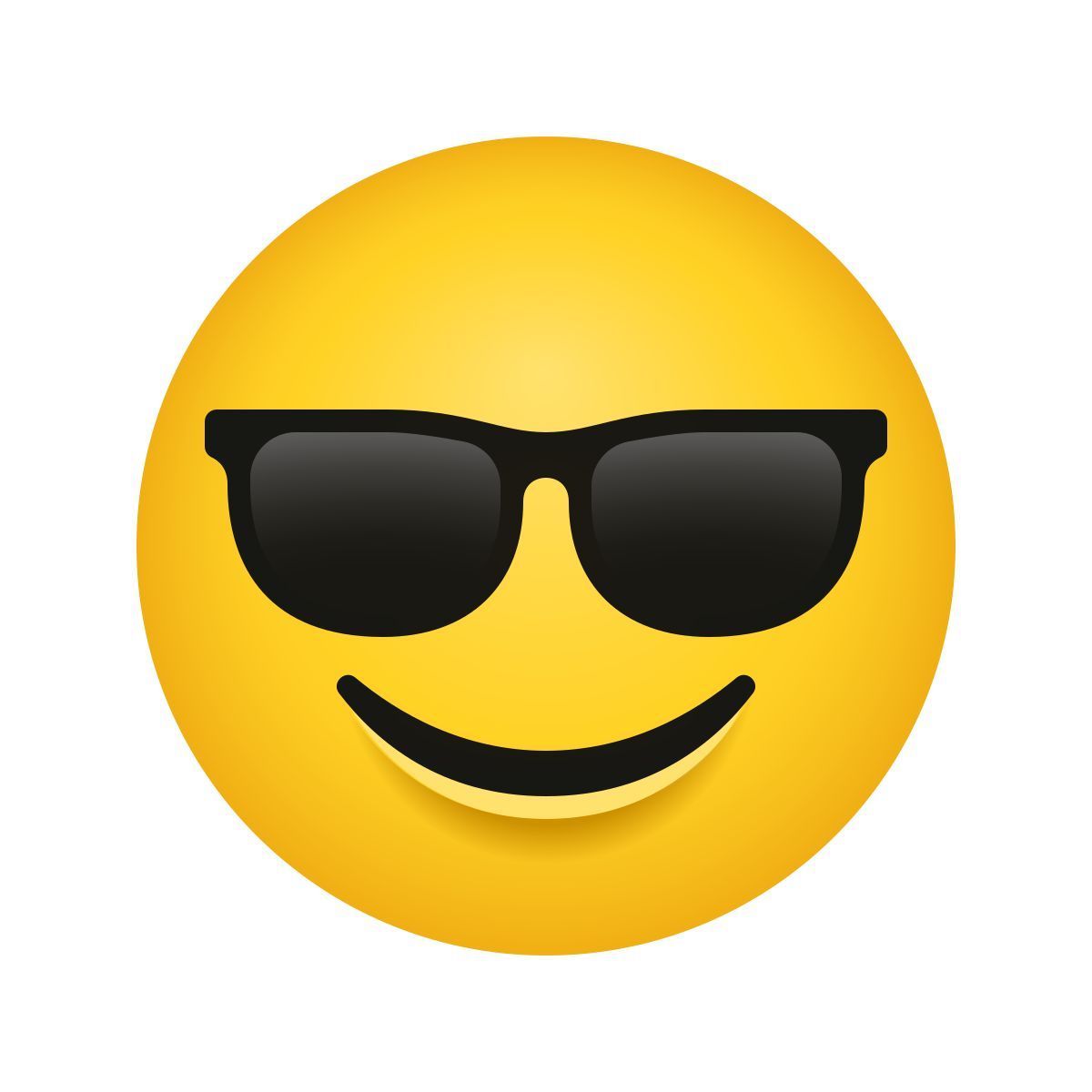 emoji style visage souriant avec des lunettes de soleil icon