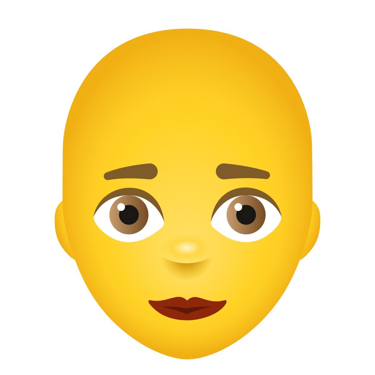 emoji style 여자 대머리 icon