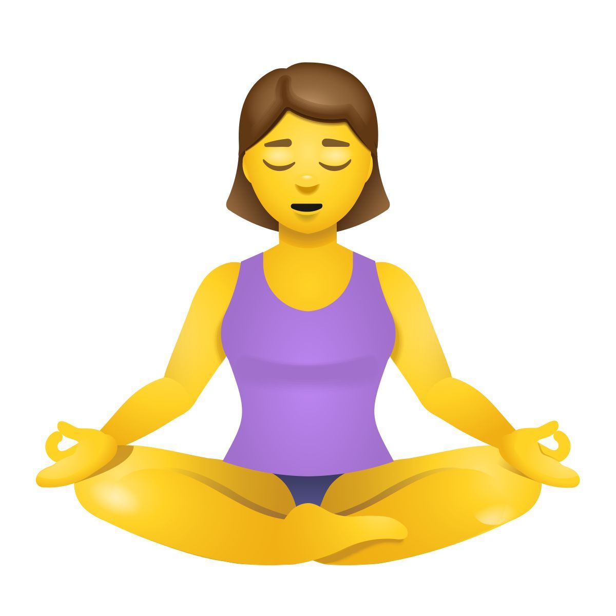 emoji style woman in lotus position icon