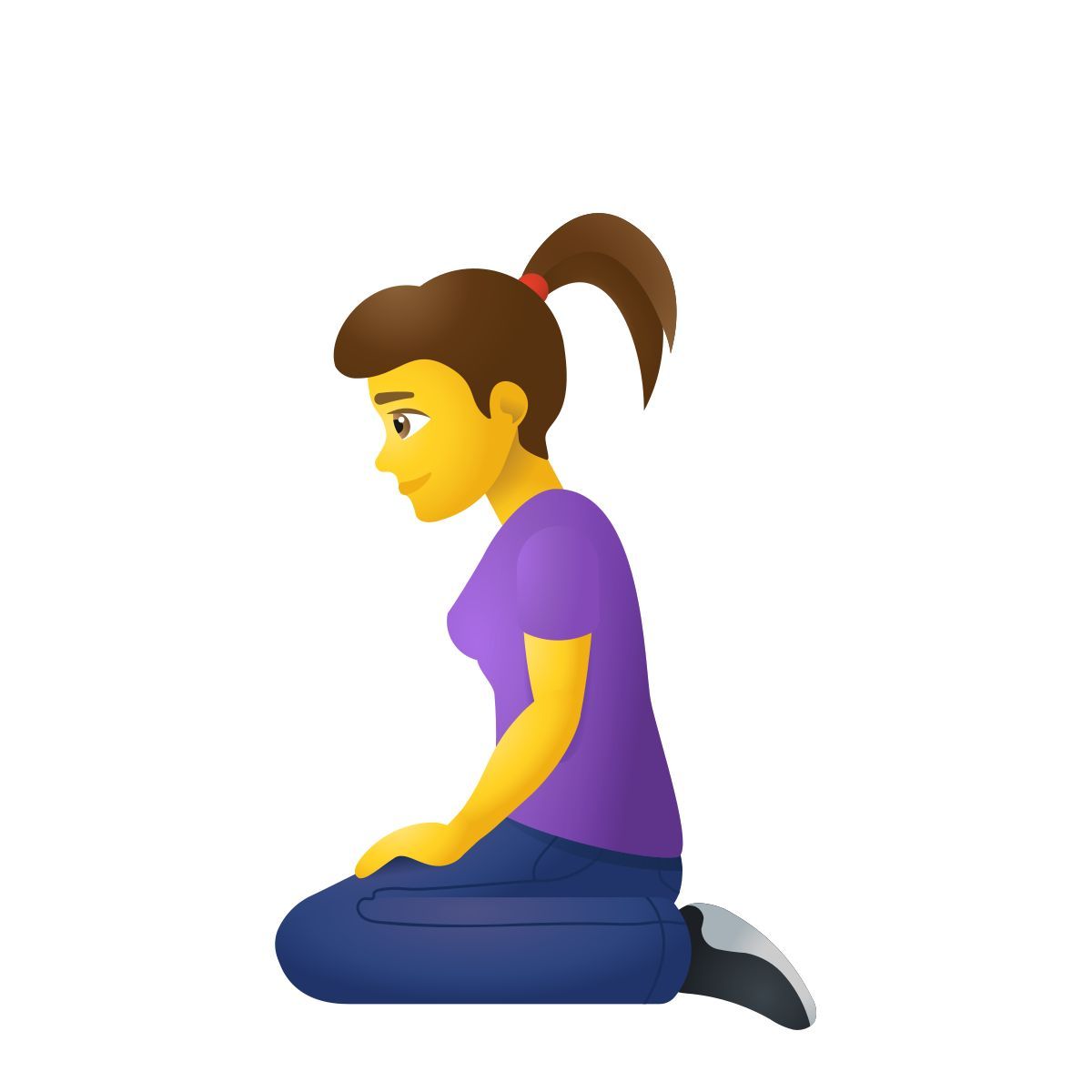 emoji style kniende frau icon