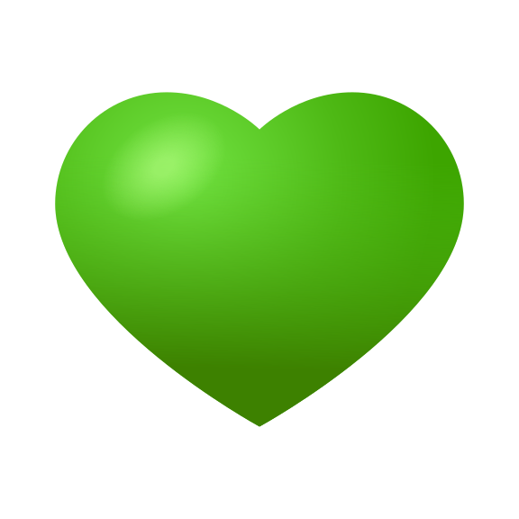 Green Heart Icon In Emoji Style