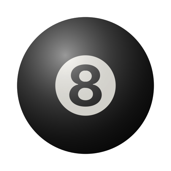 絵文字 スタイルでの Pool 8 Ball のアイコン