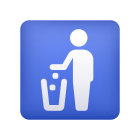 Emoji 스타일의 Litter In Bin Sign 아이콘