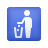 Litter In Bin Sign icon