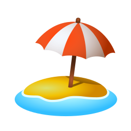 絵文字 スタイルでの Beach With Umbrella のアイコン
