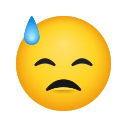 絵文字 スタイルでの Downcast Face With Sweat のアイコン
