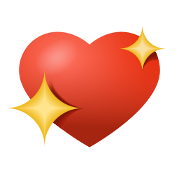 絵文字 スタイルでの Sparkling Heart のアイコン