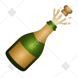 Bottle With Popping Cork emoji icon in PNG, SVG