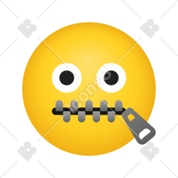 Icono de Zipper Mouth Face estilo Emoji