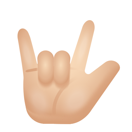 Love You Gesture Light Skin Tone Icon In Emoji Style