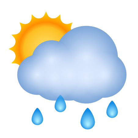 Sun Behind Rain Cloud icon in Emoji Style