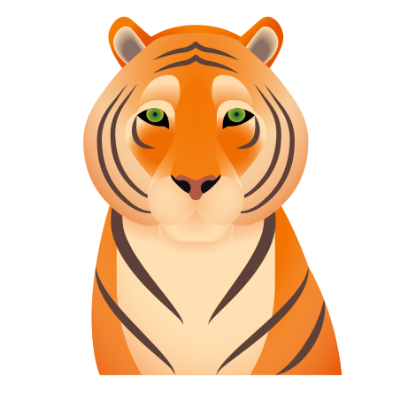絵文字 スタイルでの Tiger のアイコン