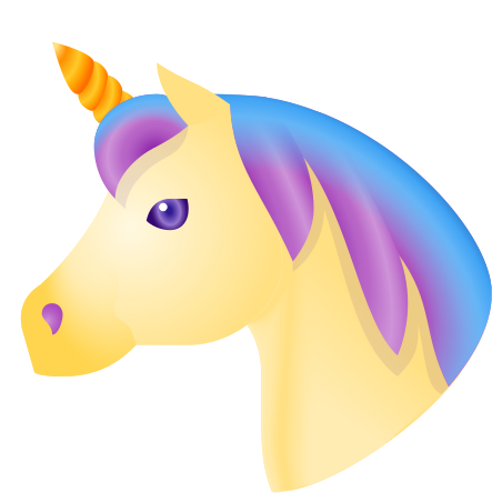 絵文字 スタイルでの Unicorn Face Emoji のアイコン