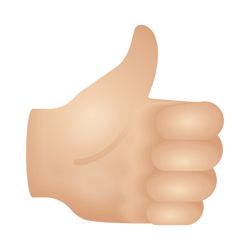 Icono de Thumbs Up Light Skin Tone estilo Emoji