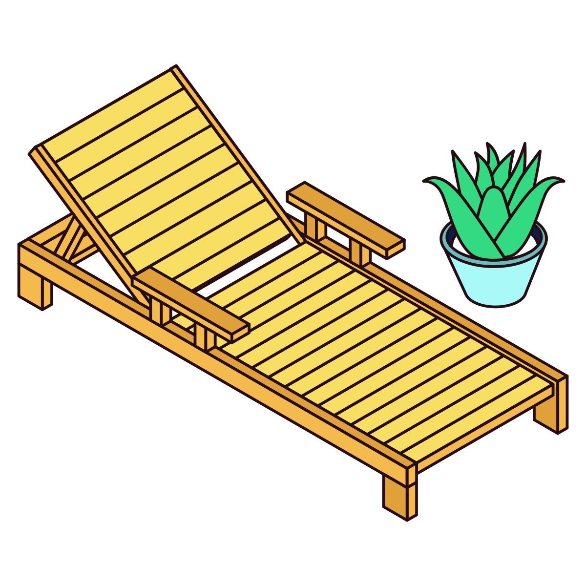 beach lounger icon