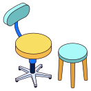 external Chair-Table-furniter-3d-design-circle-2 icon