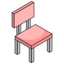 external Chair-interior-3d-design-circle icon
