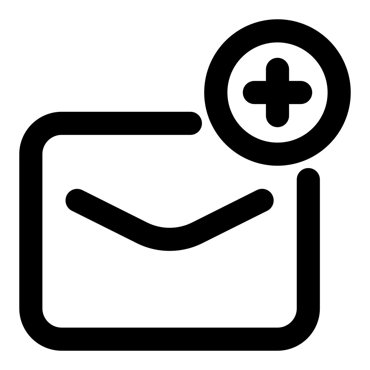 fügen sie offene umschläge hinzu icon
