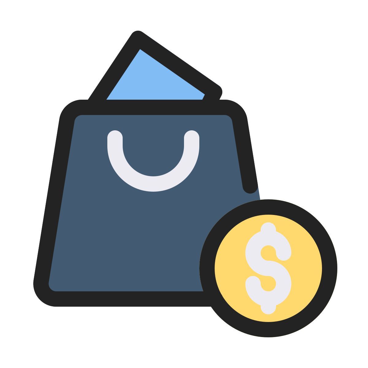 vista frontal del bolso icon