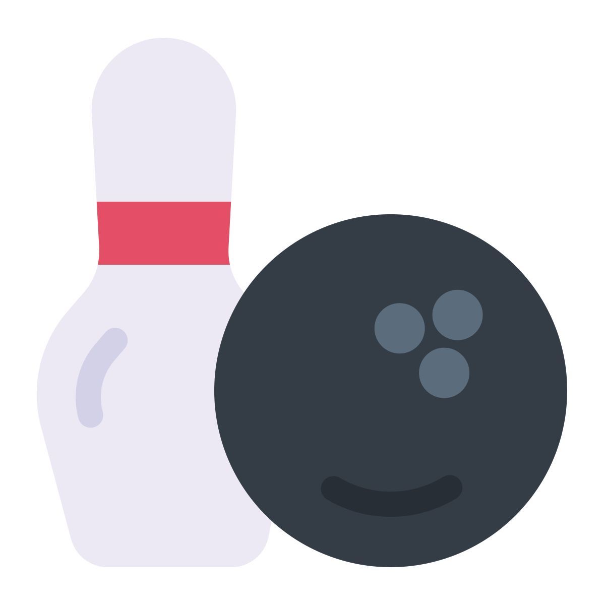 bowling pin and ball icon